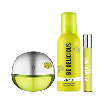 DKNY Be Delicious Gift Set EDP Spray 100ml+ EDP Spray 15ml+ Shower Mousse 150ml