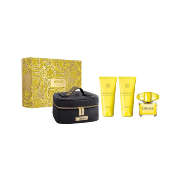 Versace Yellow Diamond Gift Set EDT Spray 90ml + Shower Gel 100ml + Body Lotion 100ml + Pouch