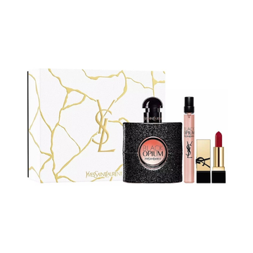 Yves Saint Laurent Black Opium Gift Set 50ml Eau De Parfum Spray + 10ml Eau De Parfum Spray + Lipstick