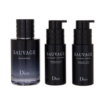 Dior Sauvage Eau De Parfum Gift Set 60ml Sauvage Eau De Parfum Spray + 45ml Sauvage Cleanser + 45ml Sauvage Serum