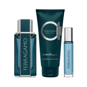 Salvatore Ferragamo Ferragamo Intense Leather Gift Set Ferragamo Intense Leather Eau de Parfum Spray 100ml +  Eau de Parfum Travel Spray 10ml + Shampoo & Shower Gel 100ml