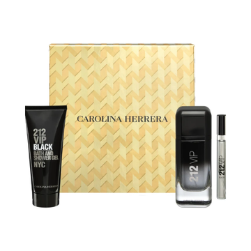 Carolina Herrera 212 VIP Black Gift Set  Eau de Parfum 100ml + Shower Gel 100ml + Eau De Parfum Travel Spray 10ml