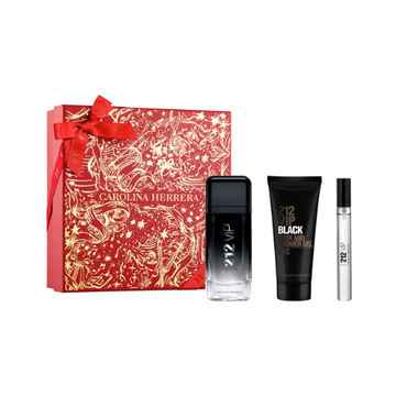 Carolina Herrera 212 VIP Black Christmas Gift Set Eau de Parfum 100ml + Shower Gel 100ml + Eau De Parfum Travel Spray 10ml