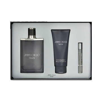 Jimmy Choo Man Gift Set for Men Eau de Toilette Spray 100ml + Shower Gel 100ml + Eau De Toilette Travel Spray 7.5ml