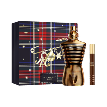 Jean Paul Gaultier Le Male Elixir Eau de Parfum Christmas Gift Set for Men Eau DE Parfum Spray 200ml + Eau De Parfum Travel Spray 10ml