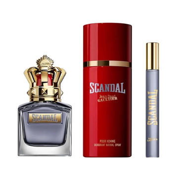 Jean Paul Gaultier Scandal Christmas Gift Set for Men Eau de Toilette Spray 100ml +  Deodorant Spray 150ml + Eau de Toilette Travel Spray 10ml