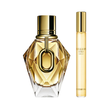 Paco Rabanne Million Gold Christmas Gift Set Parfum spray 50ml + Parfum Travel Spray 10ml
