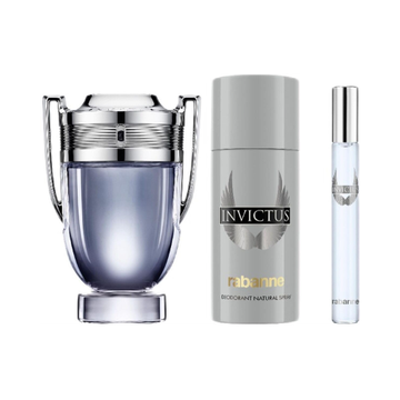 Paco Rabanne Invictus Christmas Gift Set Eau de Toilette Spray 50ml + Deodorant Spray 150ml + Eau de Toilette Spray 10ml