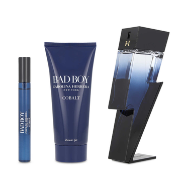 Carolina Herrera Bad Boy Cobalt Set 100ml EDP + 100ml Shower Gel + 10ml EDP