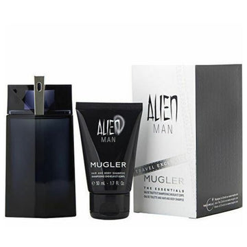 Mugler Alien Man Eau de Toilette travel set 100ml refillable + Body Shampoo 50ml