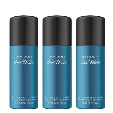 3x Davidoff Cool Water Deodorant Spray 150ml