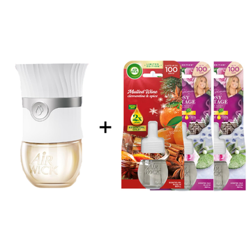 Air Wick Advanced Plug-In Oil Air Freshner Kit 1 Device + 3 Refills (Choose Your Scents)