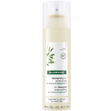 Klorane Extra-Gentle Dry Shampoo - All Hair Types - with Oat & Ceramide 250 ml