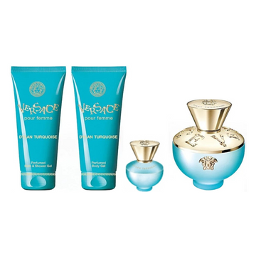 Versace Dylan Turquoise Pour Femme Gift Set 100ml EDT + 100ml Shower Gel + 100ml Body Lotion + 5ml EDT