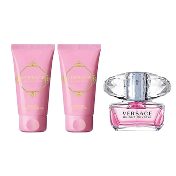 Versace Bright Crystal Gift Set EDT Spray 50ml + 50ml Shower Gel + 50ml Body Lotion